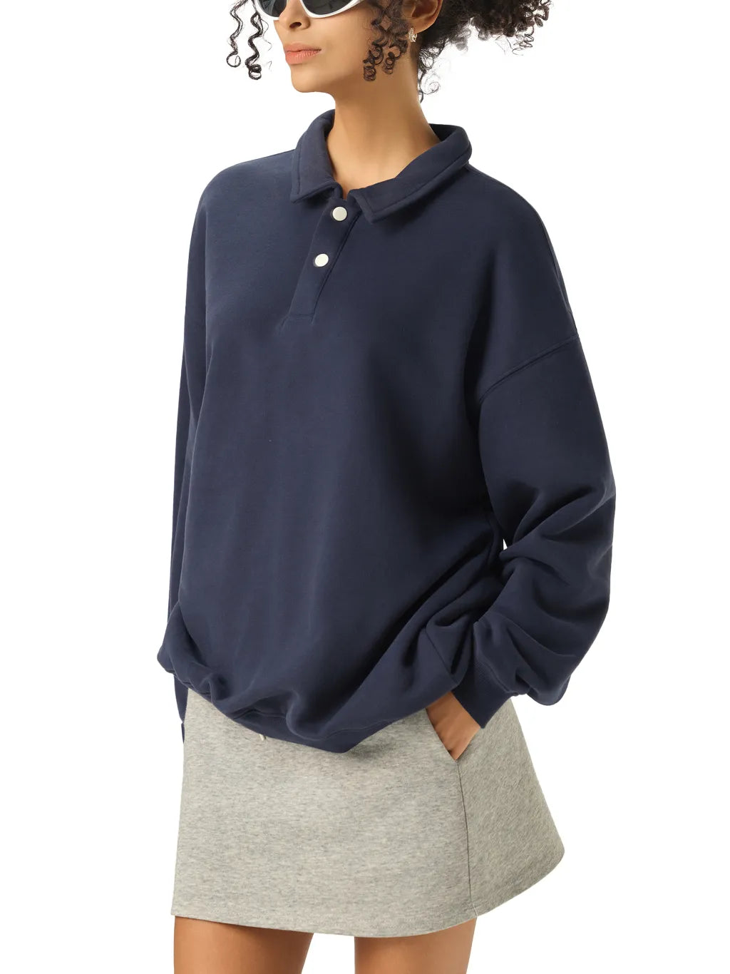 LUXURY TERMINAL - Heavyweight Polo-Collar Sweatshirt