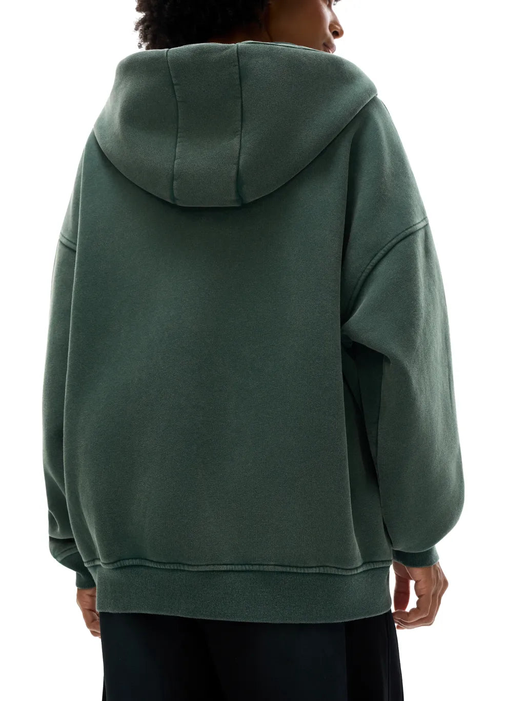 LUXURY TERMINAL - Snow Washed Zip-Through Fleece Hoodie