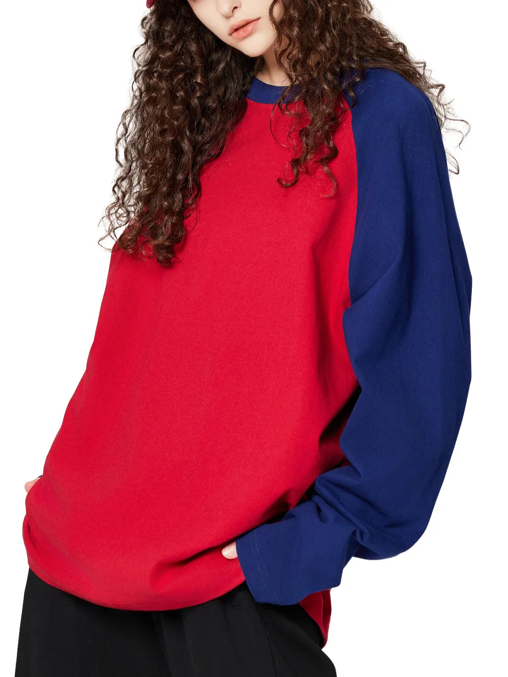LUXURY TERMINAL -Color-Blocked Raglan Long-Sleeve T-Shirt