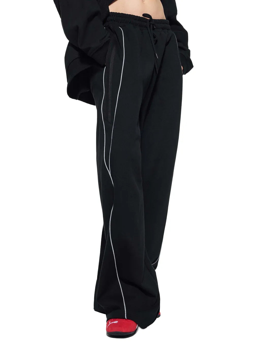 LUXURY TERMINAL - Reflection Striped Straight-Leg Sweatpants
