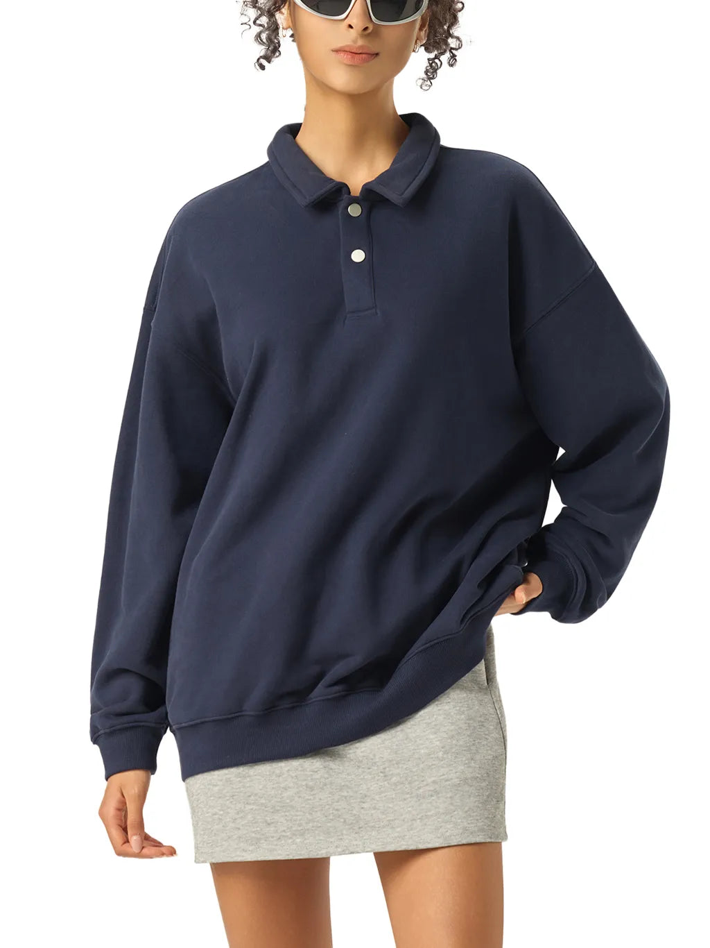 LUXURY TERMINAL - Heavyweight Polo-Collar Sweatshirt