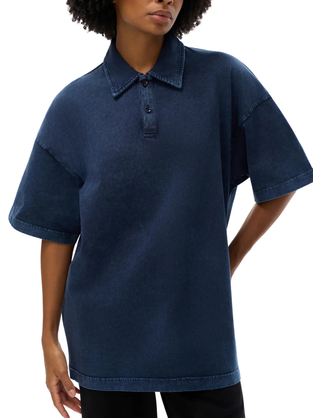 LUXURY TERMINAL - Heavyweight Snow-Washed Polo T-Shirt