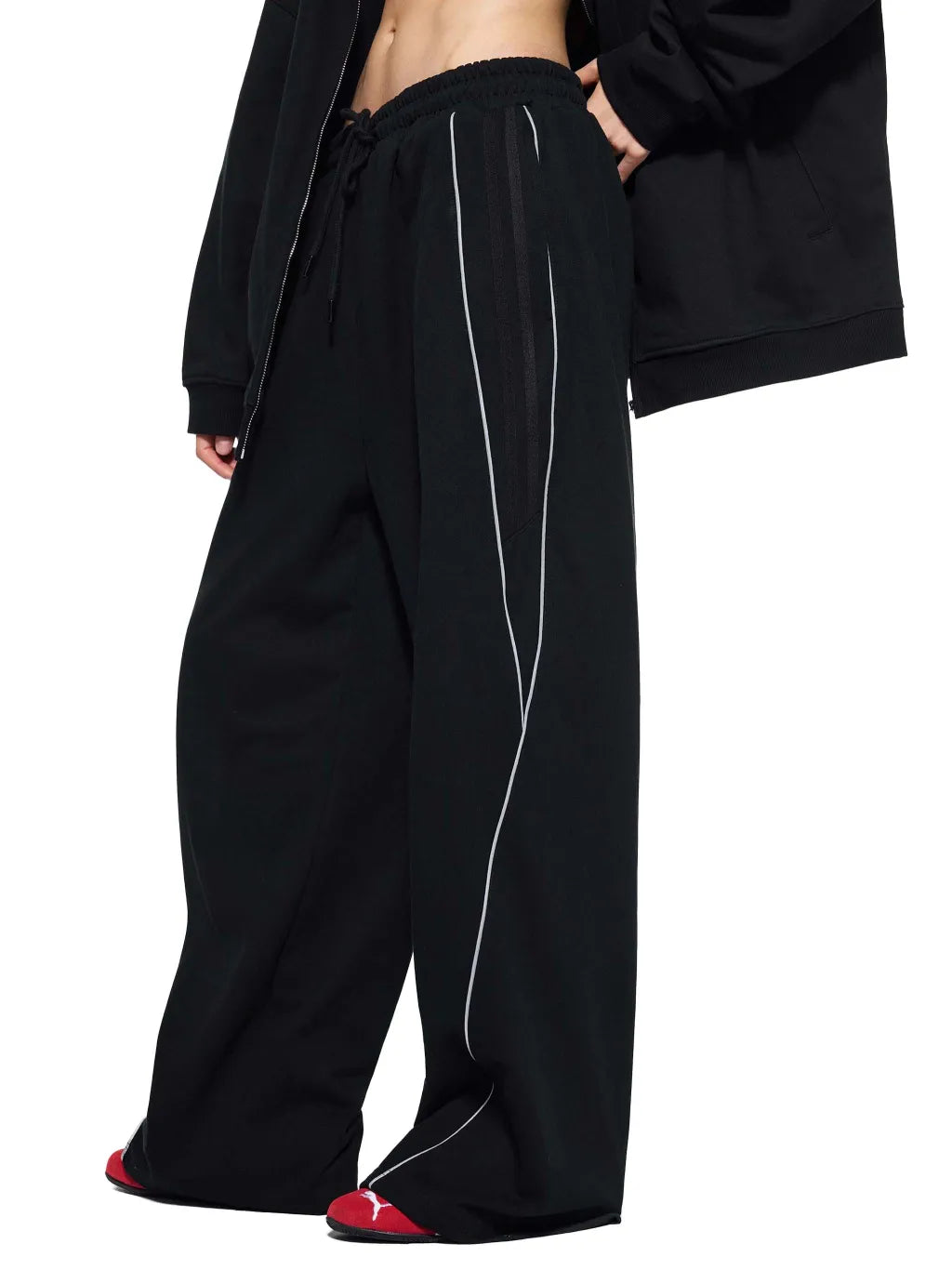 LUXURY TERMINAL - Reflection Striped Straight-Leg Sweatpants