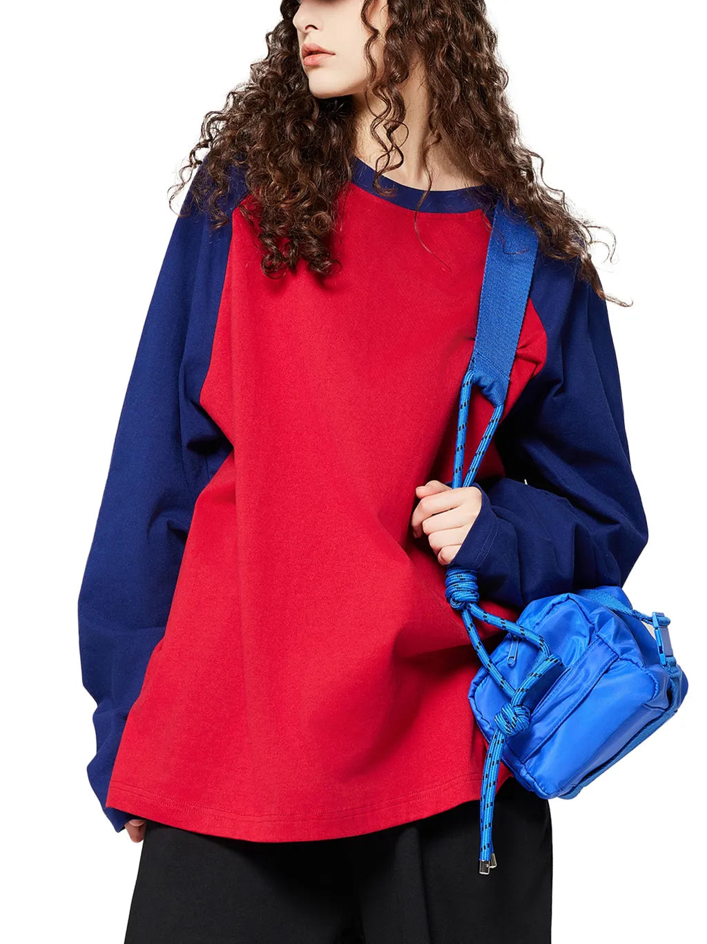LUXURY TERMINAL -Color-Blocked Raglan Long-Sleeve T-Shirt