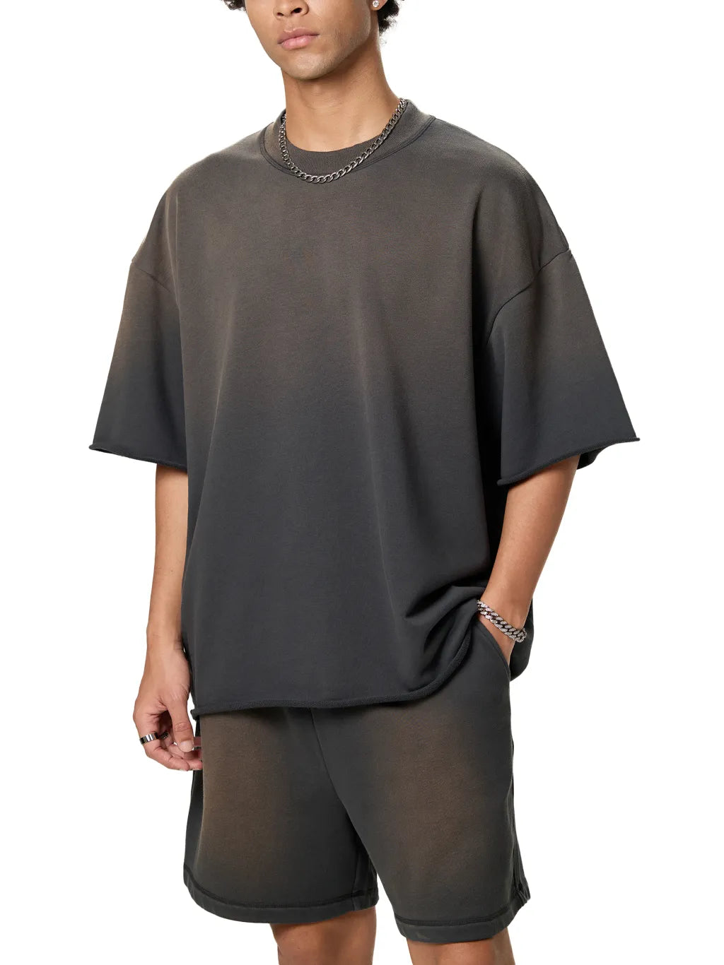 LUXURY TERMINAL - Sun Fade Raw Edge T-Shirt