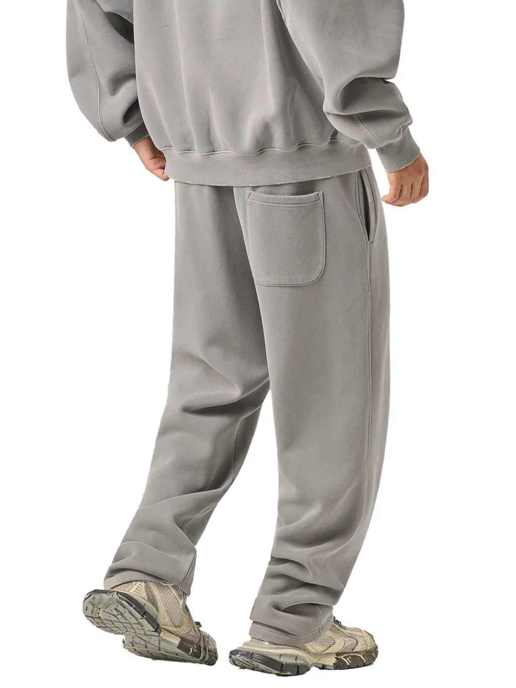 LUXURY TERMINAL - Frayed Enzyme Washed Fleece Sweatpants
