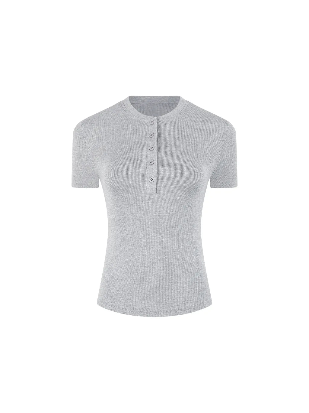 LUXURY TERMINAL - Modal Bodycon Henley Shirt