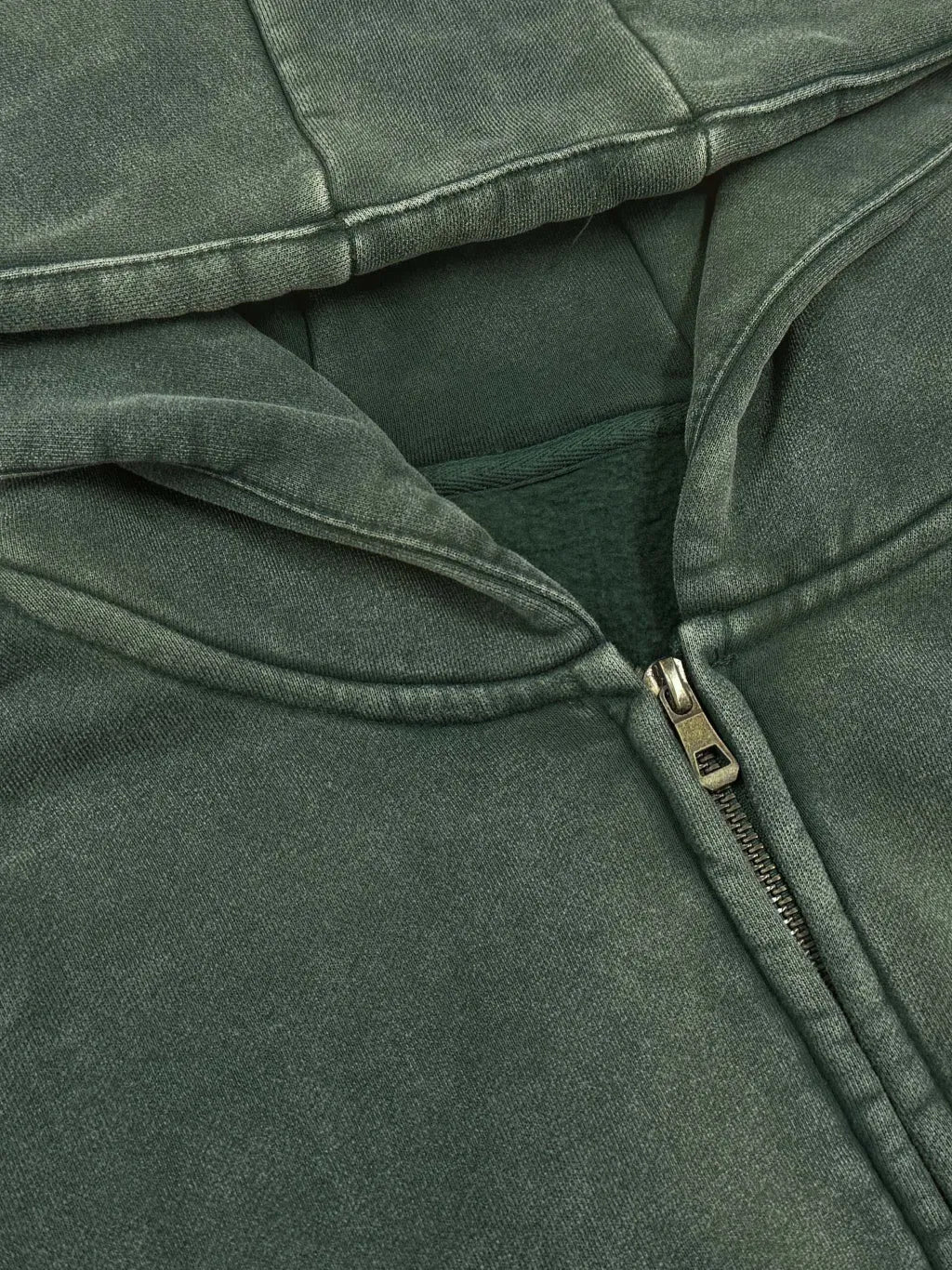 LUXURY TERMINAL - Snow Washed Zip-Through Fleece Hoodie