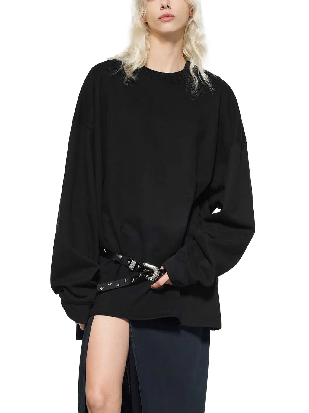 LUXURY TERMINAL - Knitted Round Neck Oversize Sweatshirt