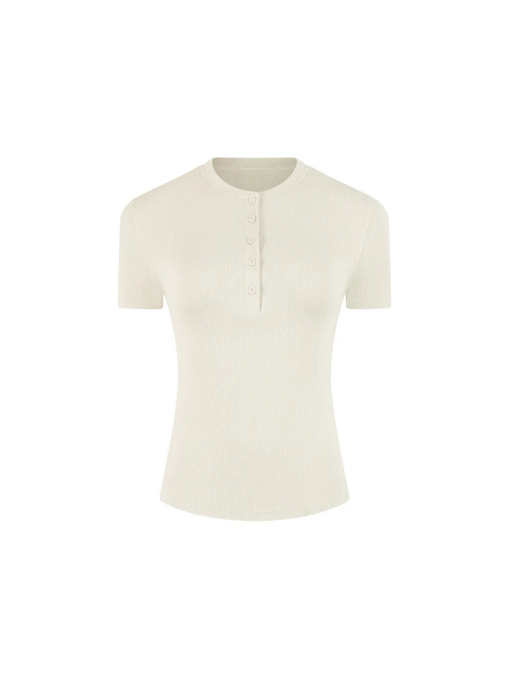 LUXURY TERMINAL - Modal Bodycon Henley Shirt