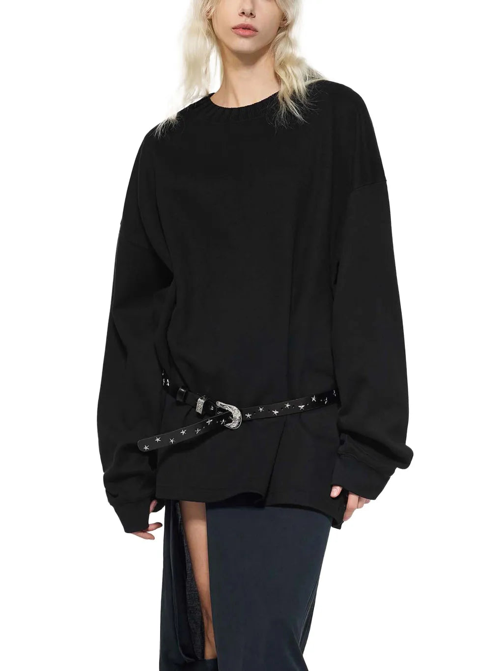 LUXURY TERMINAL - Knitted Round Neck Oversize Sweatshirt
