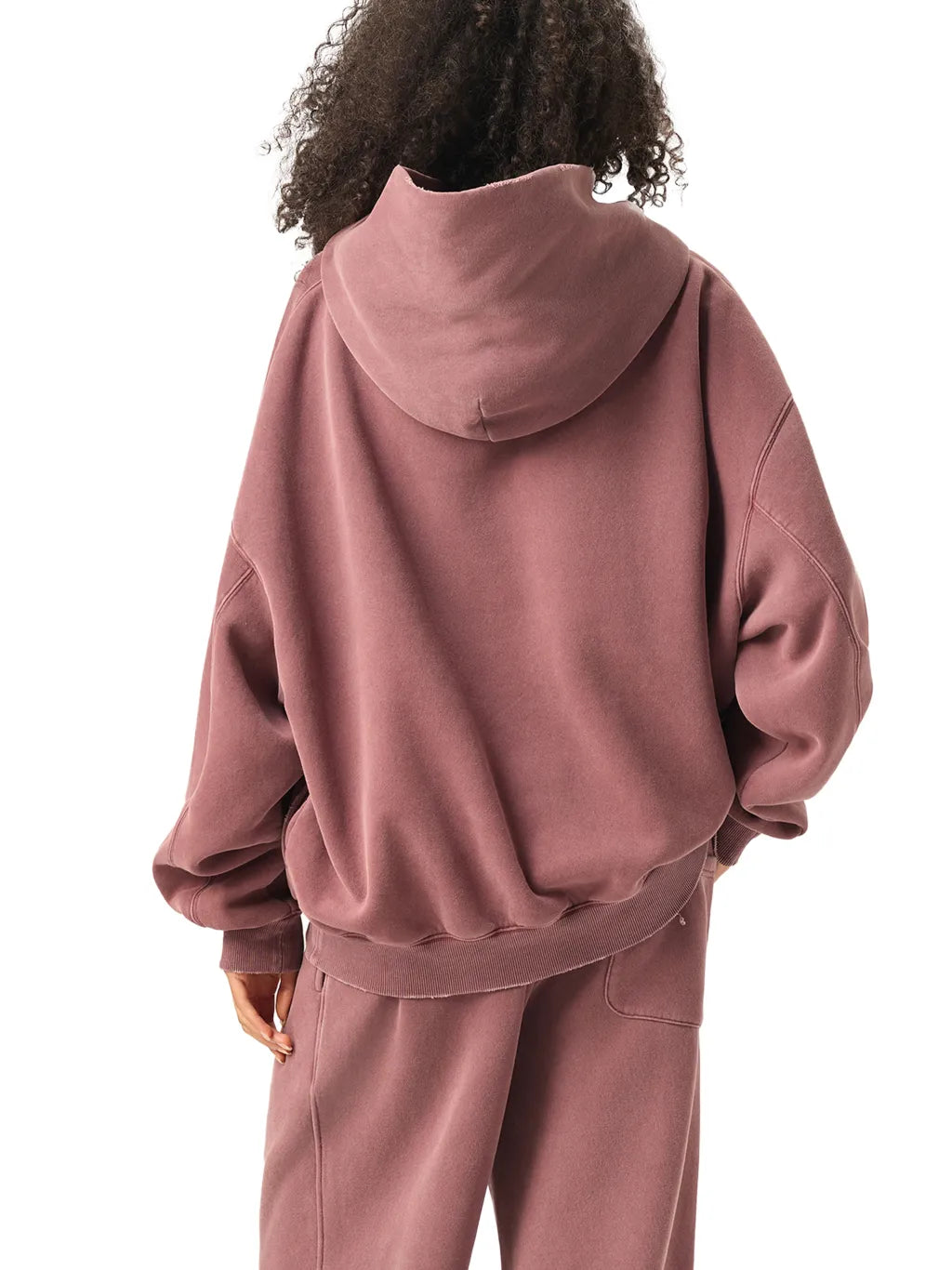 LUXURY TERMINAL - Frayed Enzyme Washed Fleece Hoodie