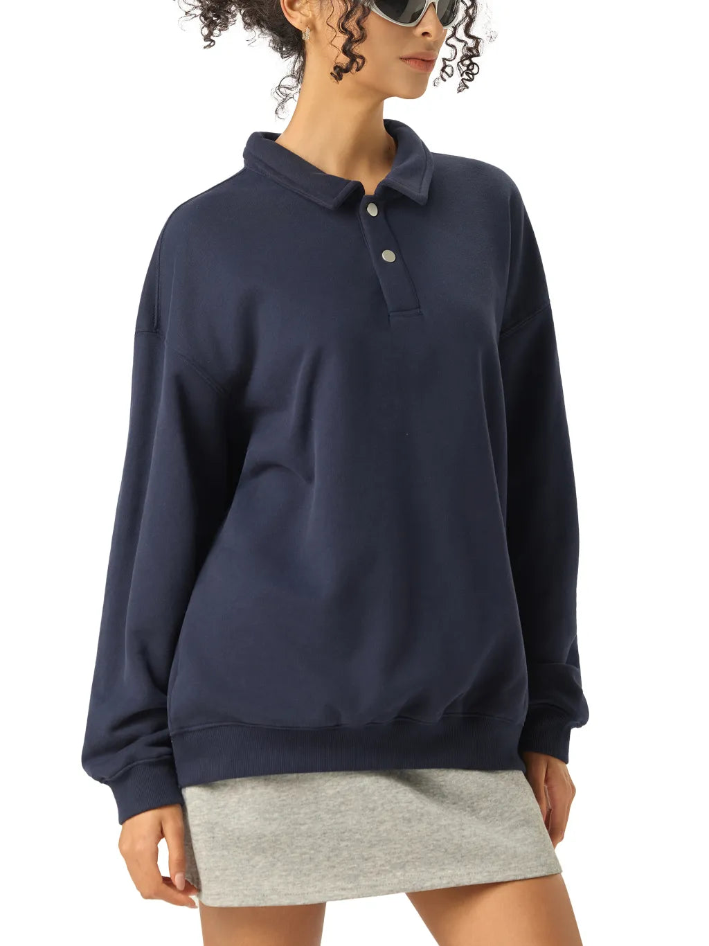 LUXURY TERMINAL - Heavyweight Polo-Collar Sweatshirt