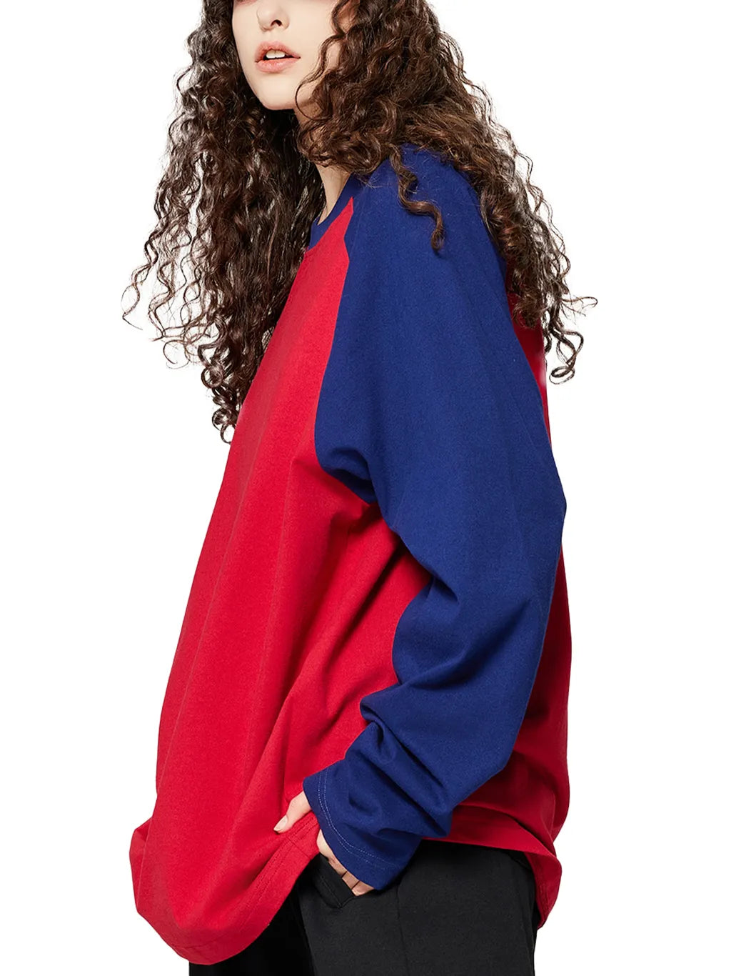LUXURY TERMINAL -Color-Blocked Raglan Long-Sleeve T-Shirt
