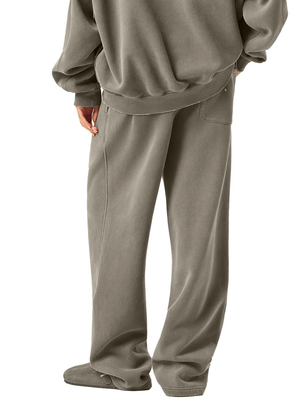 LUXURY TERMINAL - Frayed Enzyme Washed Fleece Sweatpants