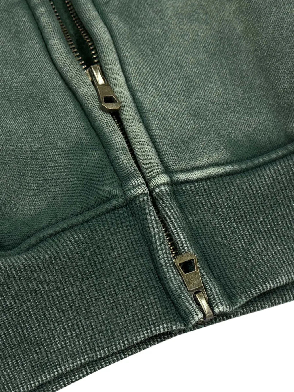 LUXURY TERMINAL - Snow Washed Zip-Through Fleece Hoodie