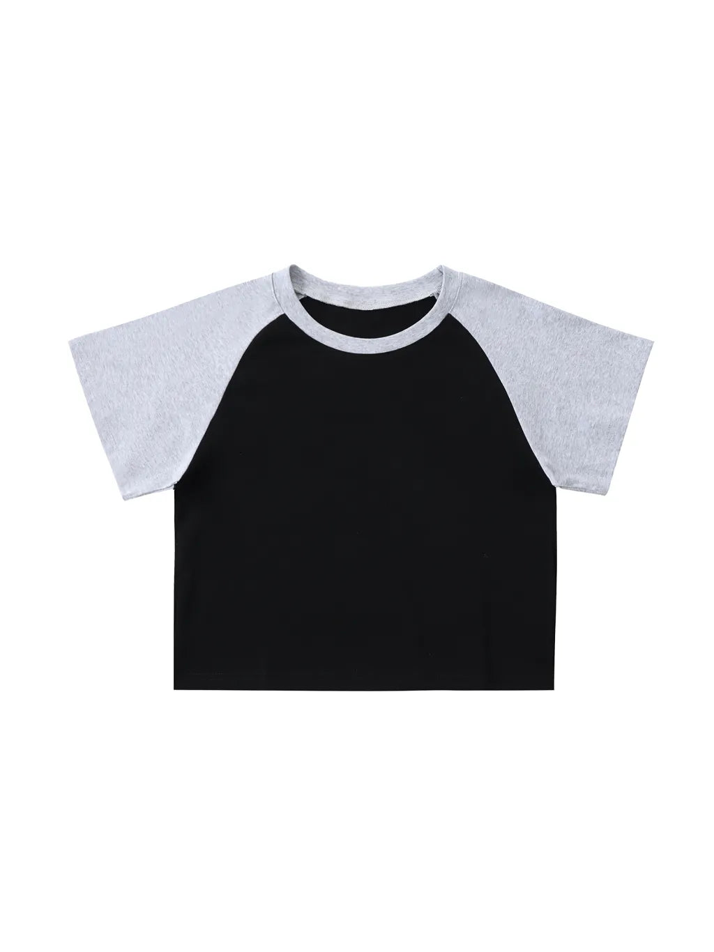 LUXURY TERMINAL - Color-Blocked Raglan Sleeve Crop Top