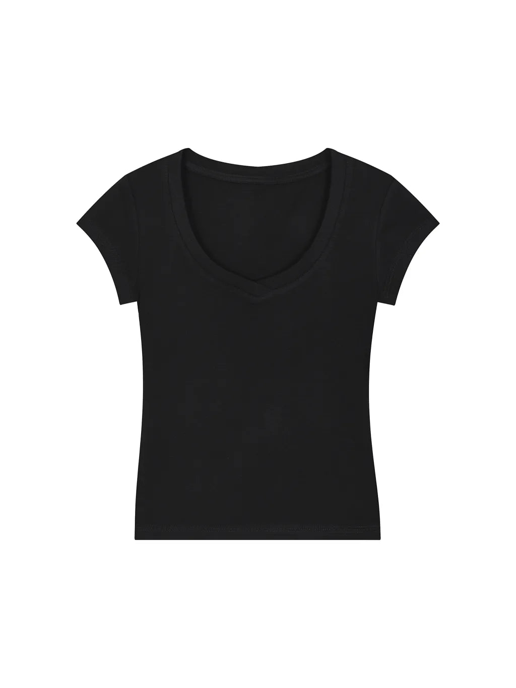 LUXURY TERMINAL - Essential V-Neck Bodycon T-Shirt