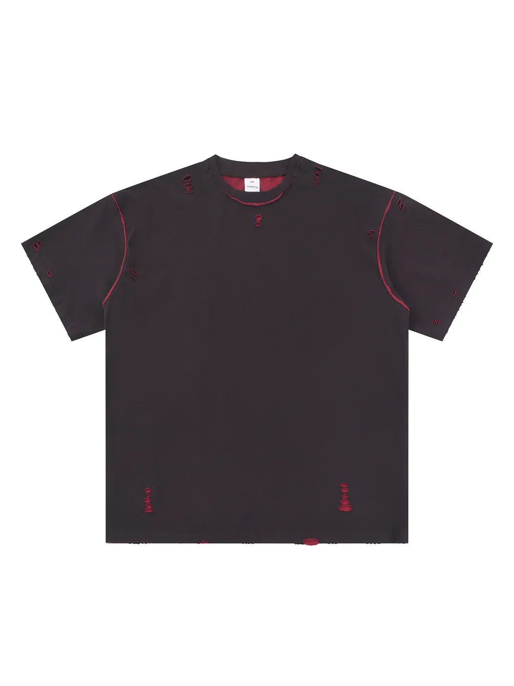 LUXURY TERMINAL - Hand-frayed Reversible T-shirt