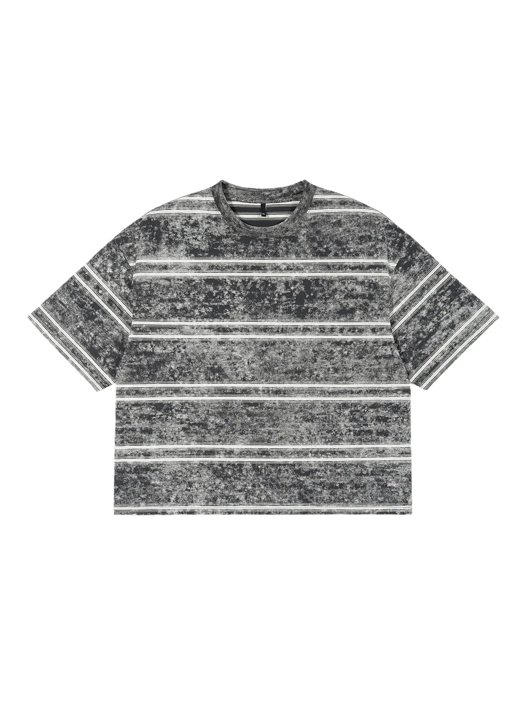 LUXURY TERMINAL - Snow Washed Striped Boxy T-Shirt