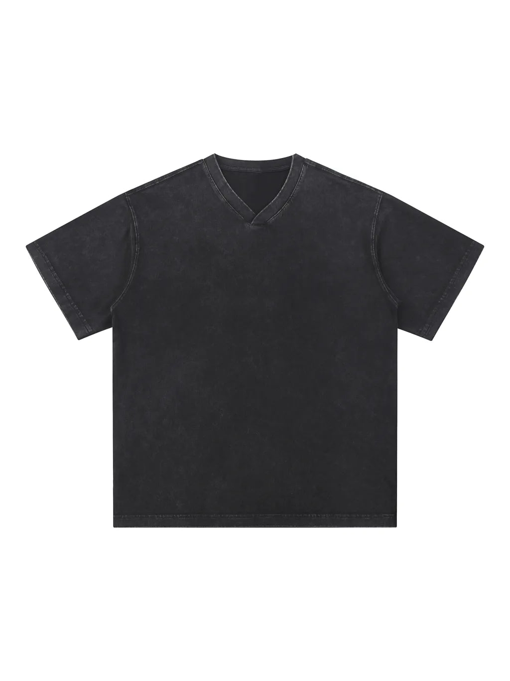 LUXURY TERMINAL - Snow Washed V-Neck Cotton T-Shirt