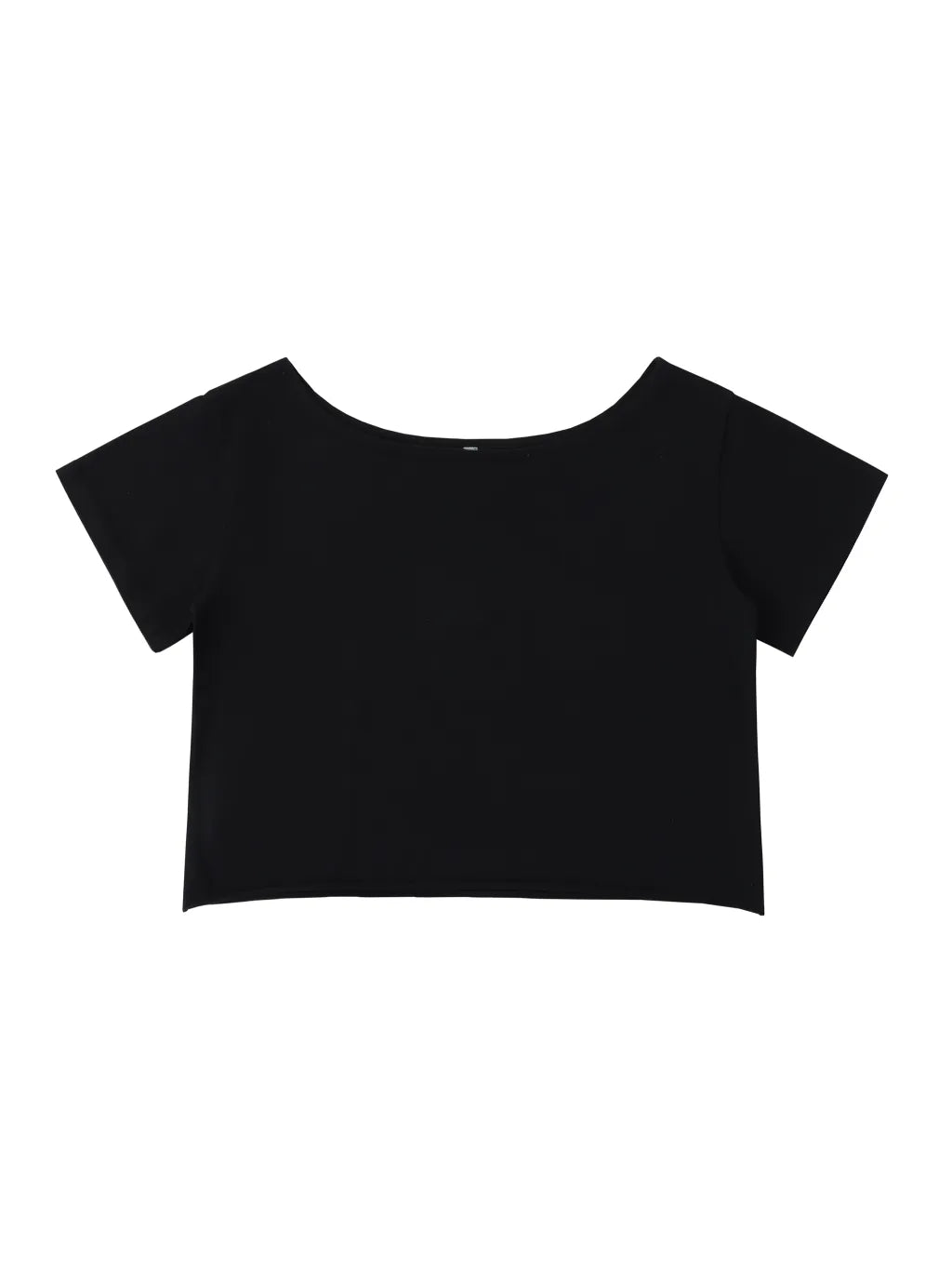 LUXURY TERMINAL - Off-Shoulder Rolled Hem Cotton T-Shirt