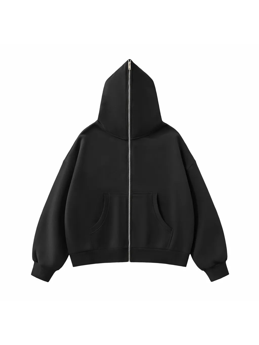 LUXURY TERMINAL - Fleeced Full-Zip Boxy Hoodie