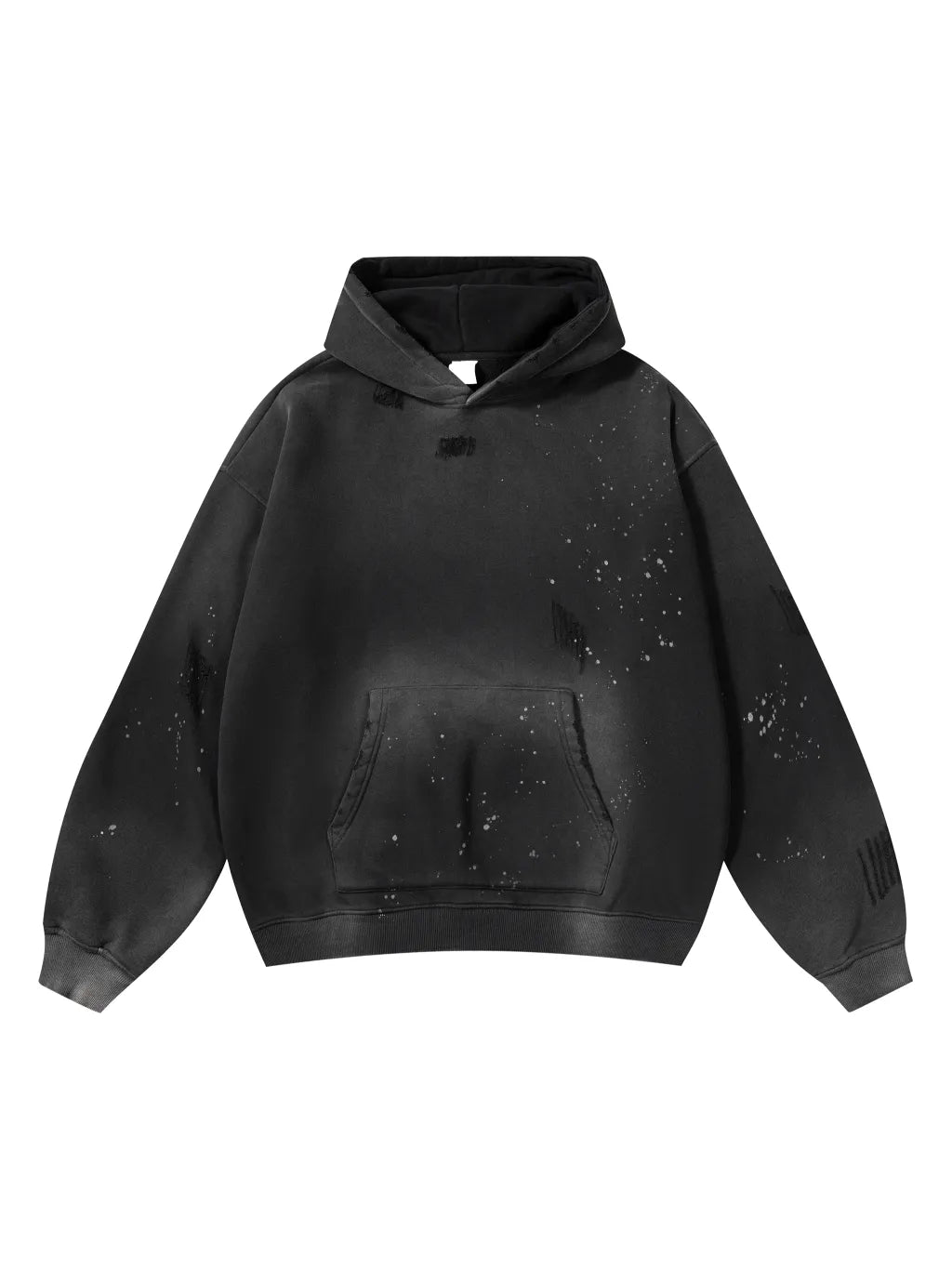 LUXURY TERMINAL - Vintage Washed Frayed Fleece Hoodie