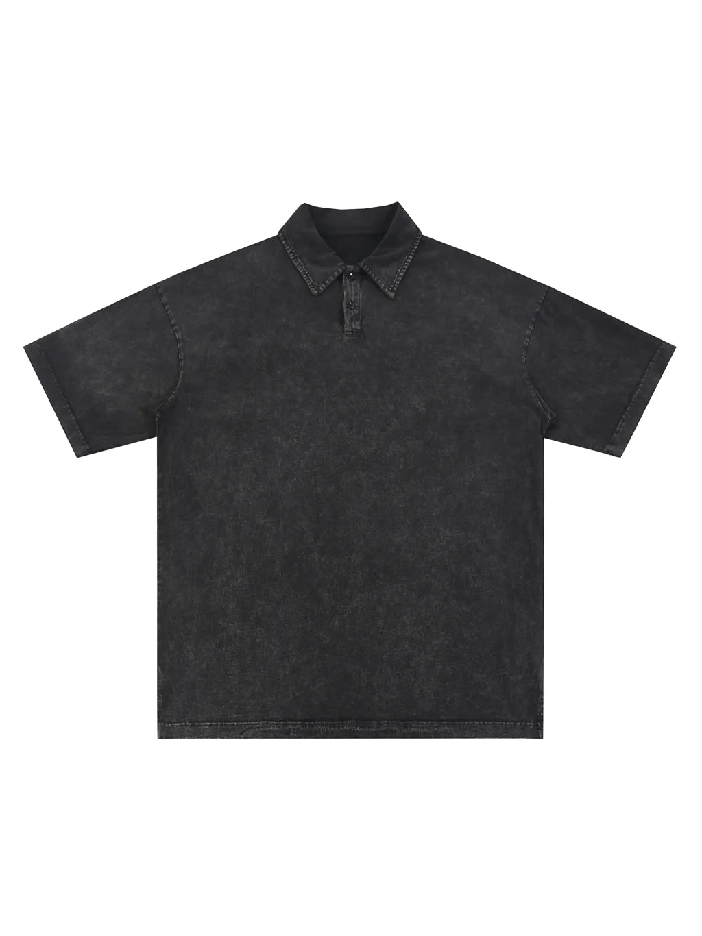 LUXURY TERMINAL - Heavyweight Snow-Washed Polo T-Shirt