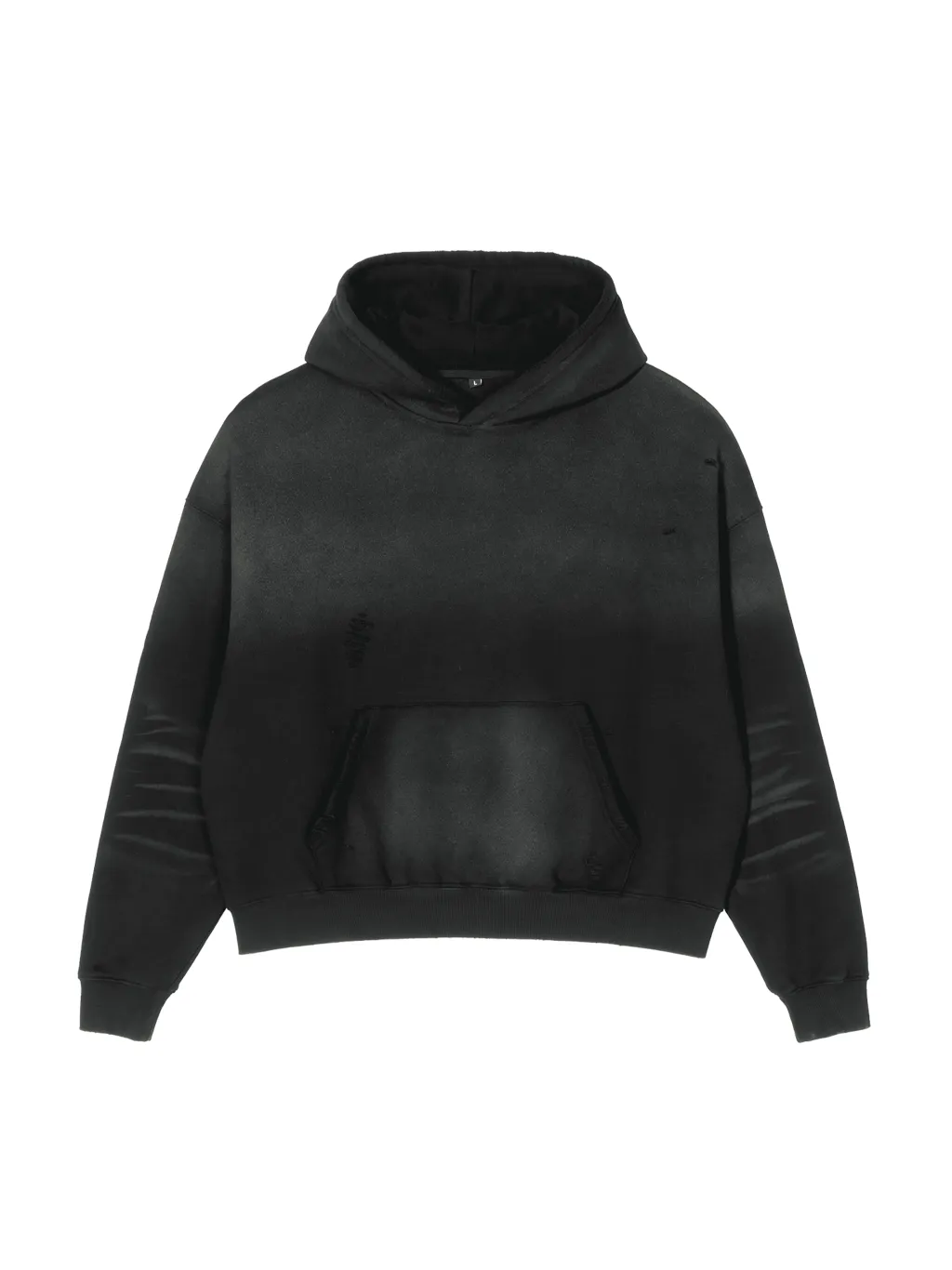 LUXURY TERMINAL - Frayed Sunfade Boxy Fleece Hoodie