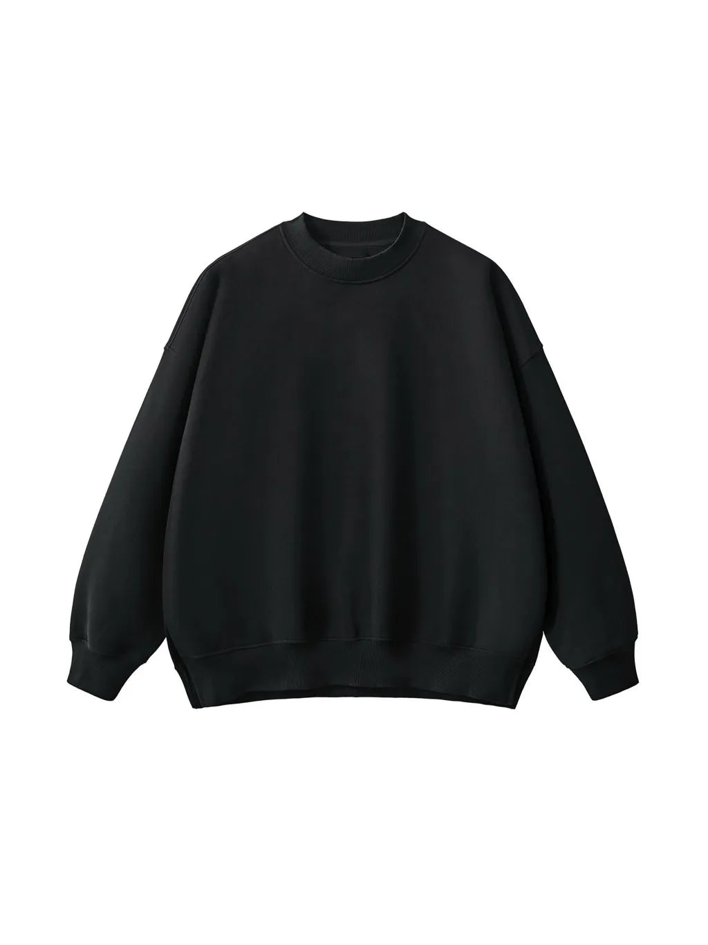 LUXURY TERMINAL - Fleece Side Slit Crewneck Sweatshirt