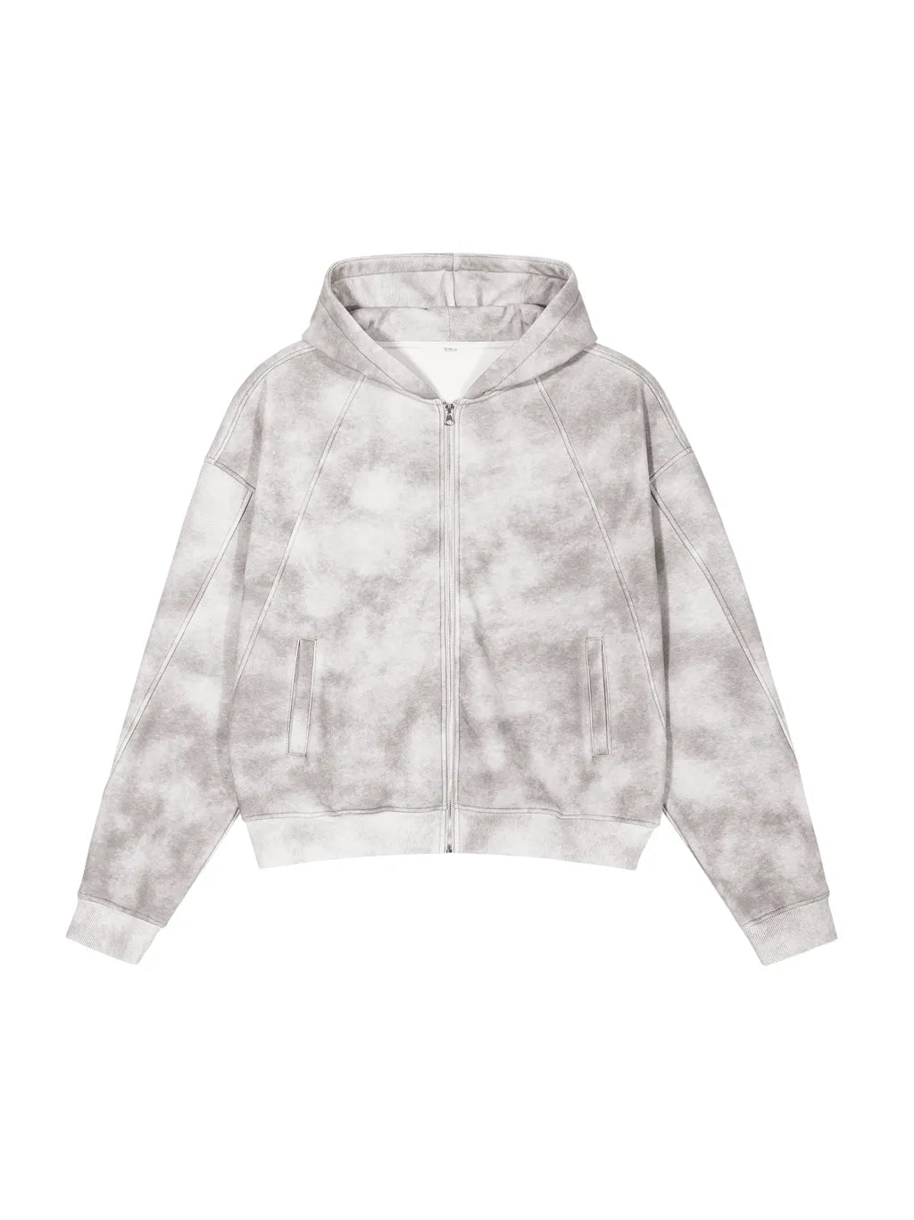 LUXURY TERMINAL - Dirty Washed Zip-Up Fleece Hoodie