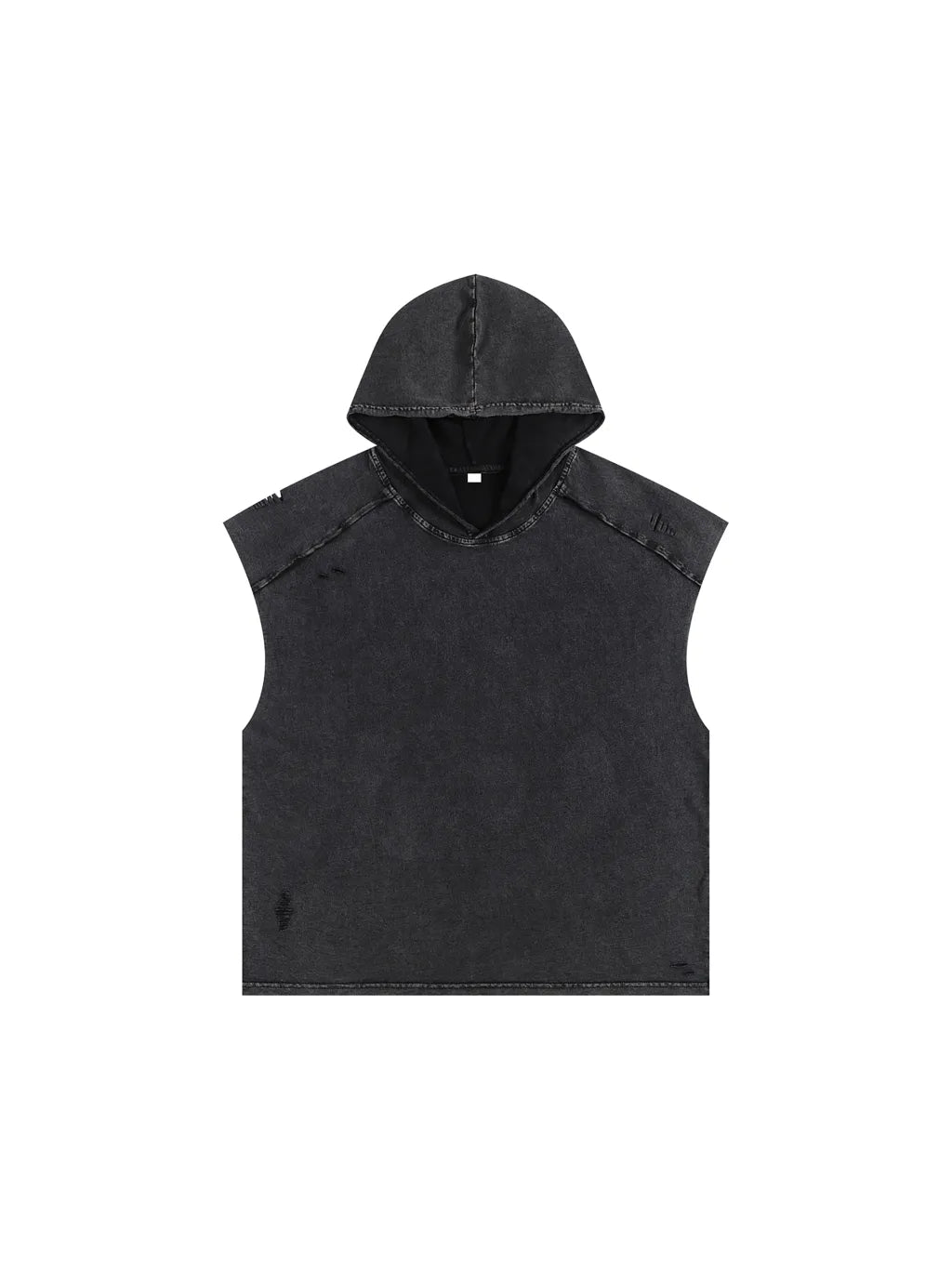 LUXURY TERMINAL - Snow Washed Boxy Hooded Tank Top