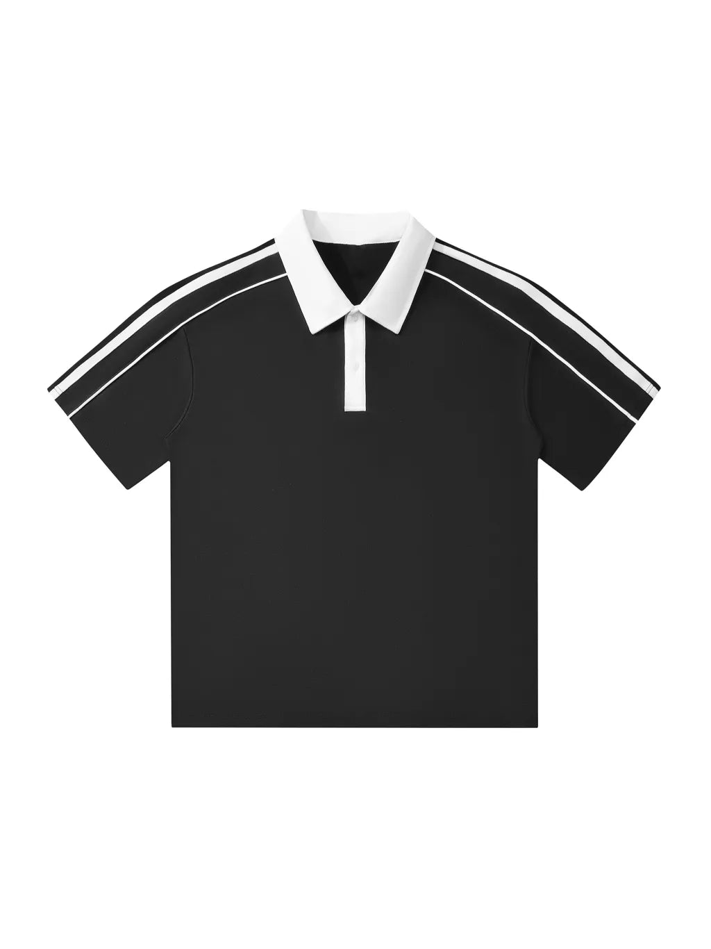 LUXURY TERMINAL - Contrast Collar Short-Sleeve Polo Shirt