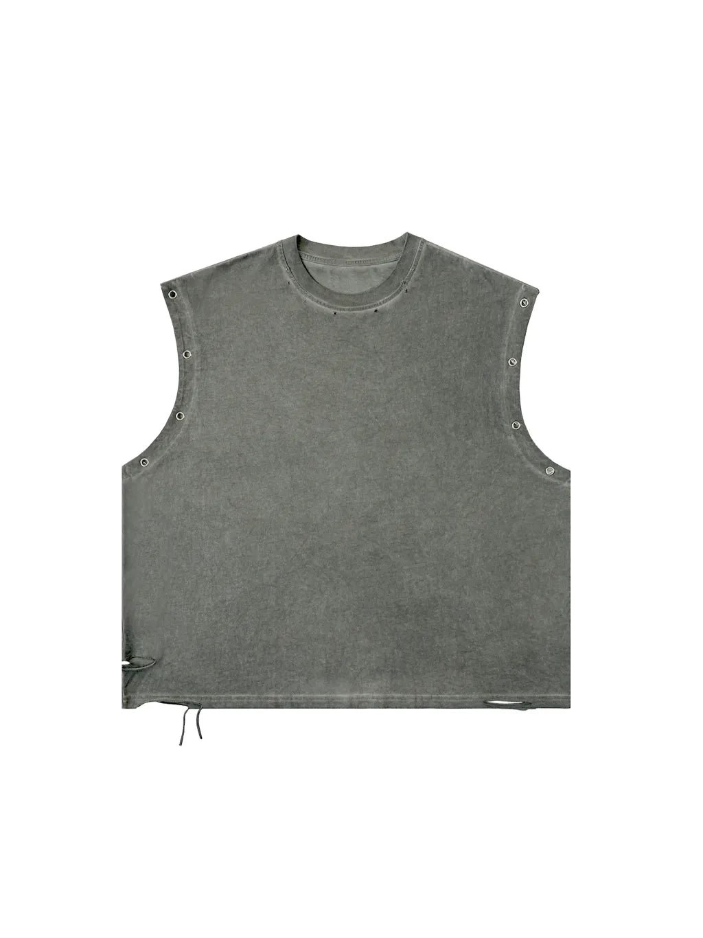 LUXURY TERMINAL - Distressed Grommet Eyelet Tank Top