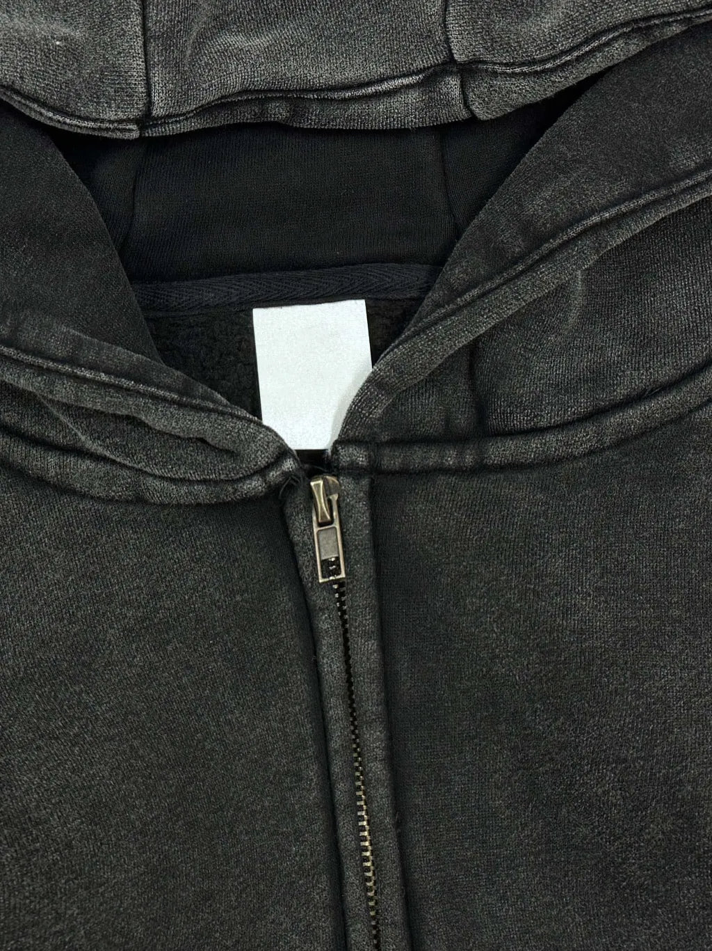 LUXURY TERMINAL - Snow Washed Zip-Through Fleece Hoodie