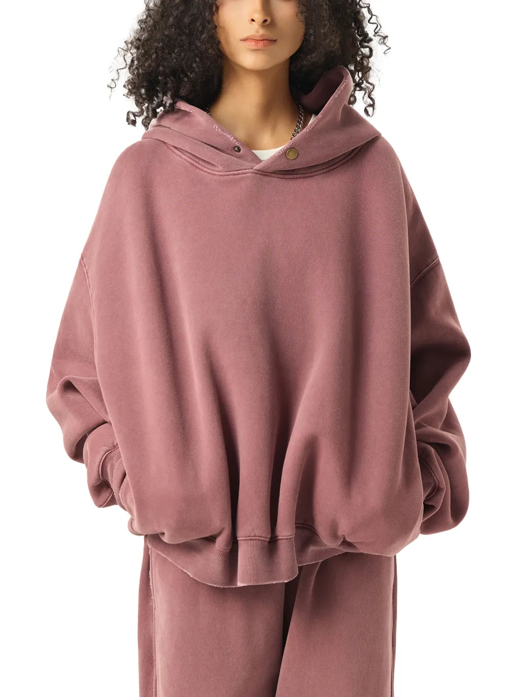 LUXURY TERMINAL - Frayed Enzyme Washed Fleece Hoodie