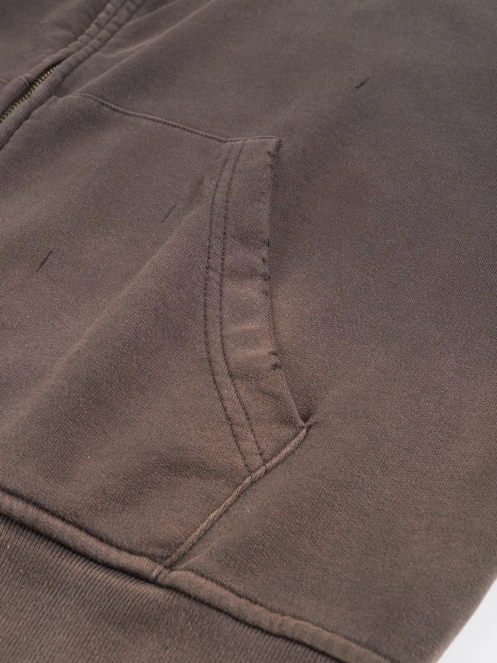LUXURY TERMINAL - Hand-Frayed Sunfade Zip Hoodie
