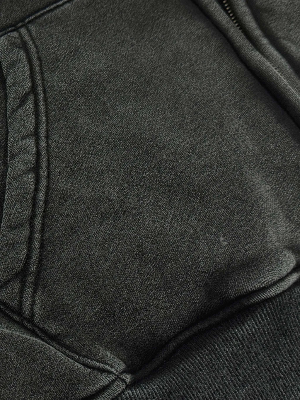 LUXURY TERMINAL - Snow Washed Zip-Through Fleece Hoodie