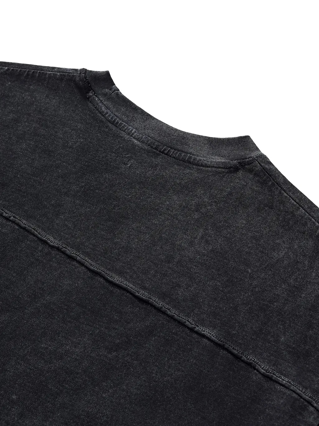 LUXURY TERMINAL - Raw Edge Snow Washed Boxy T-Shirt