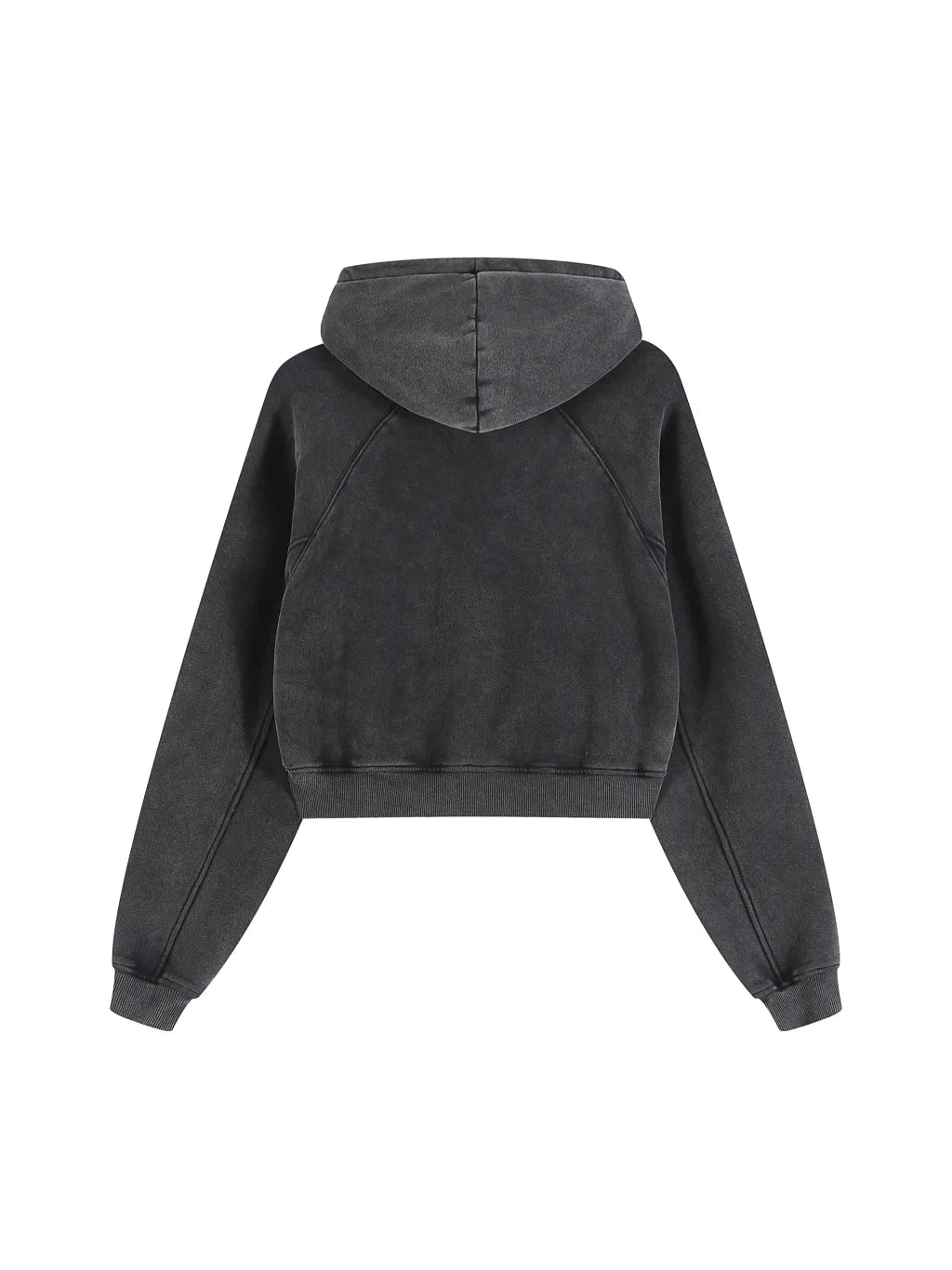 LUXURY TERMINAL - Snow Washed Cropped Hoodie