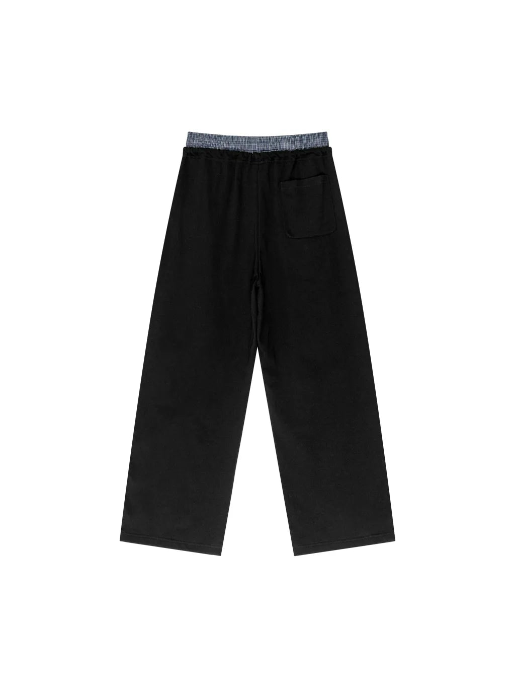 LUXURY TERMINAL - Plaid Contrast Waist Pants
