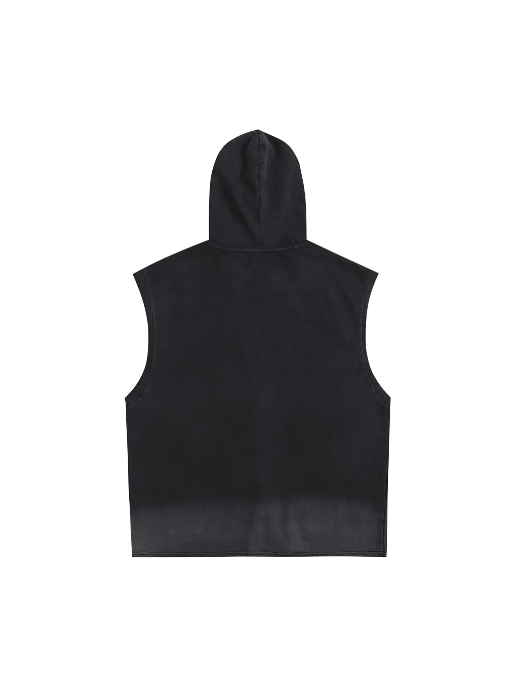 LUXURY TERMINAL - Vintage Washed Zip-Up Hooded Tank Top
