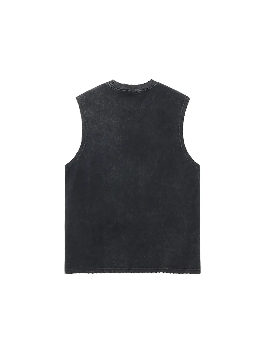 LUXURY TERMINAL - Snow Washed Frayed Hem Tank Top