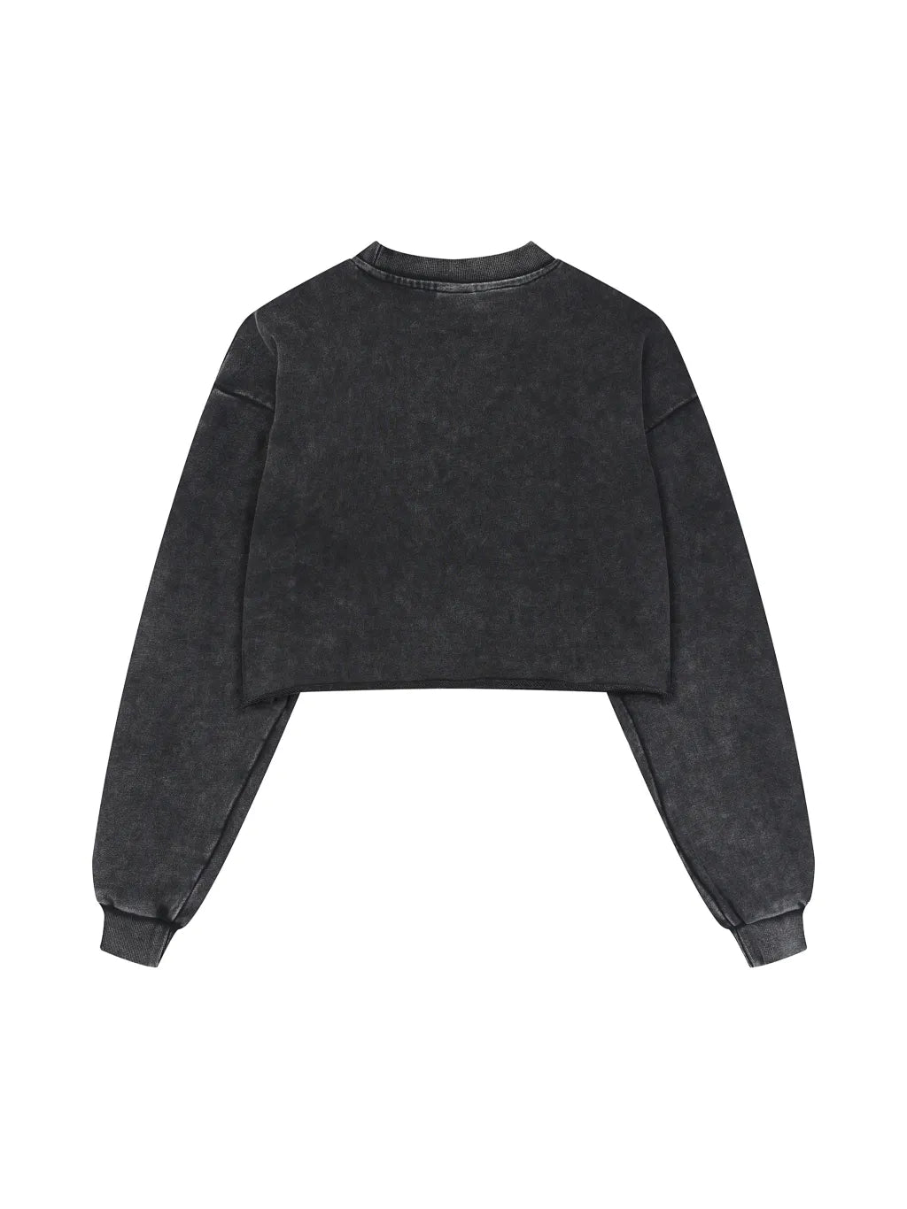 LUXURY TERMINAL - Snow Washed Raw Edge Cropped Sweatshirt