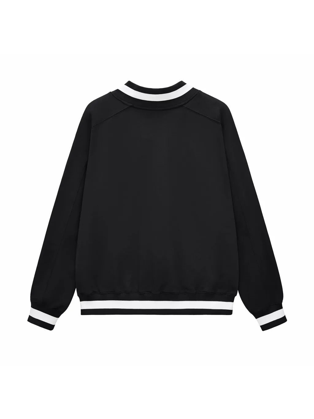 LUXURY TERMINAL - V-Neck Contrast Collar Boxy Sweatshirt