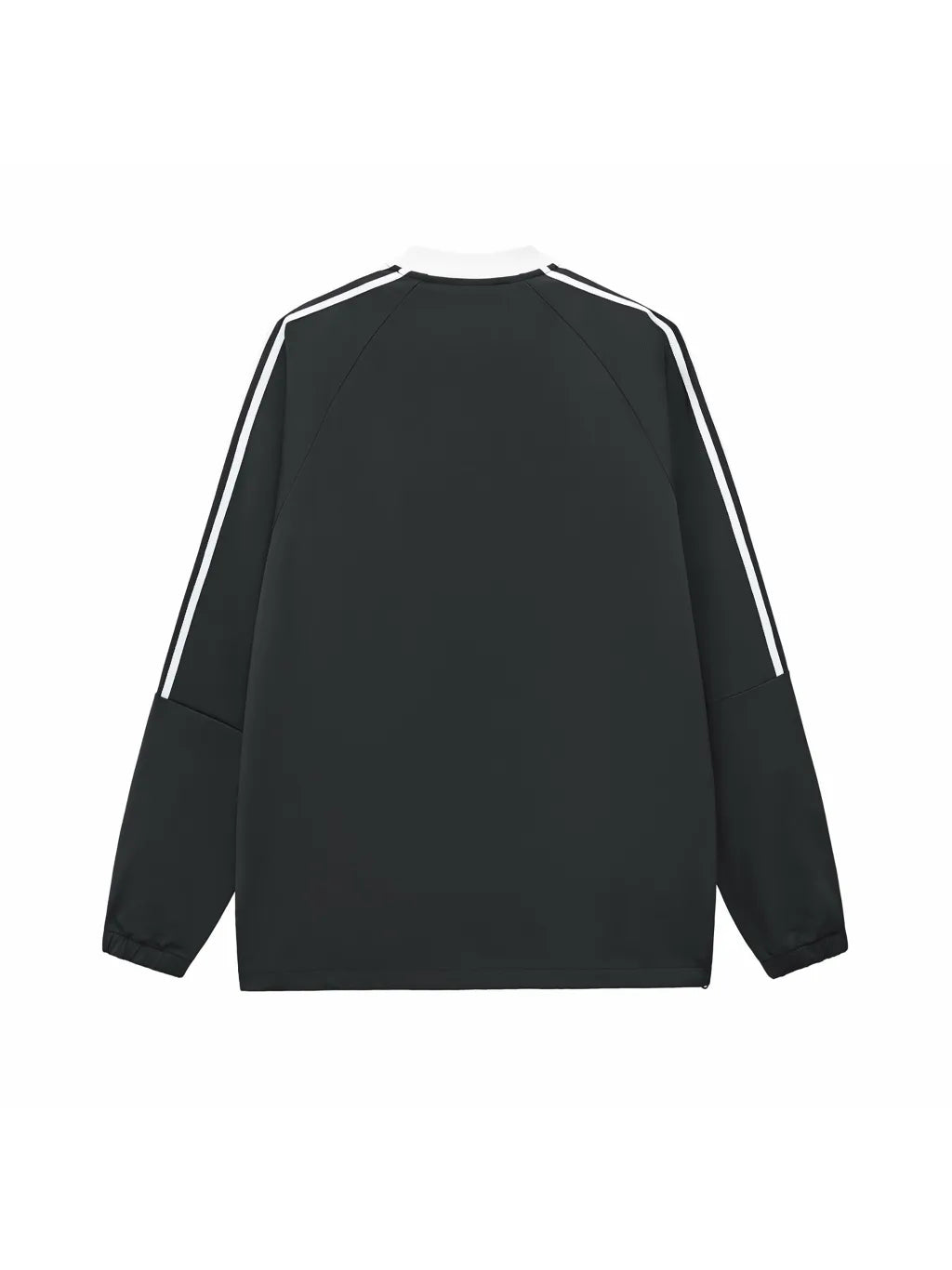 LUXURY TERMINAL - Color-Block V-Neck Long-Sleeve T-Shirt