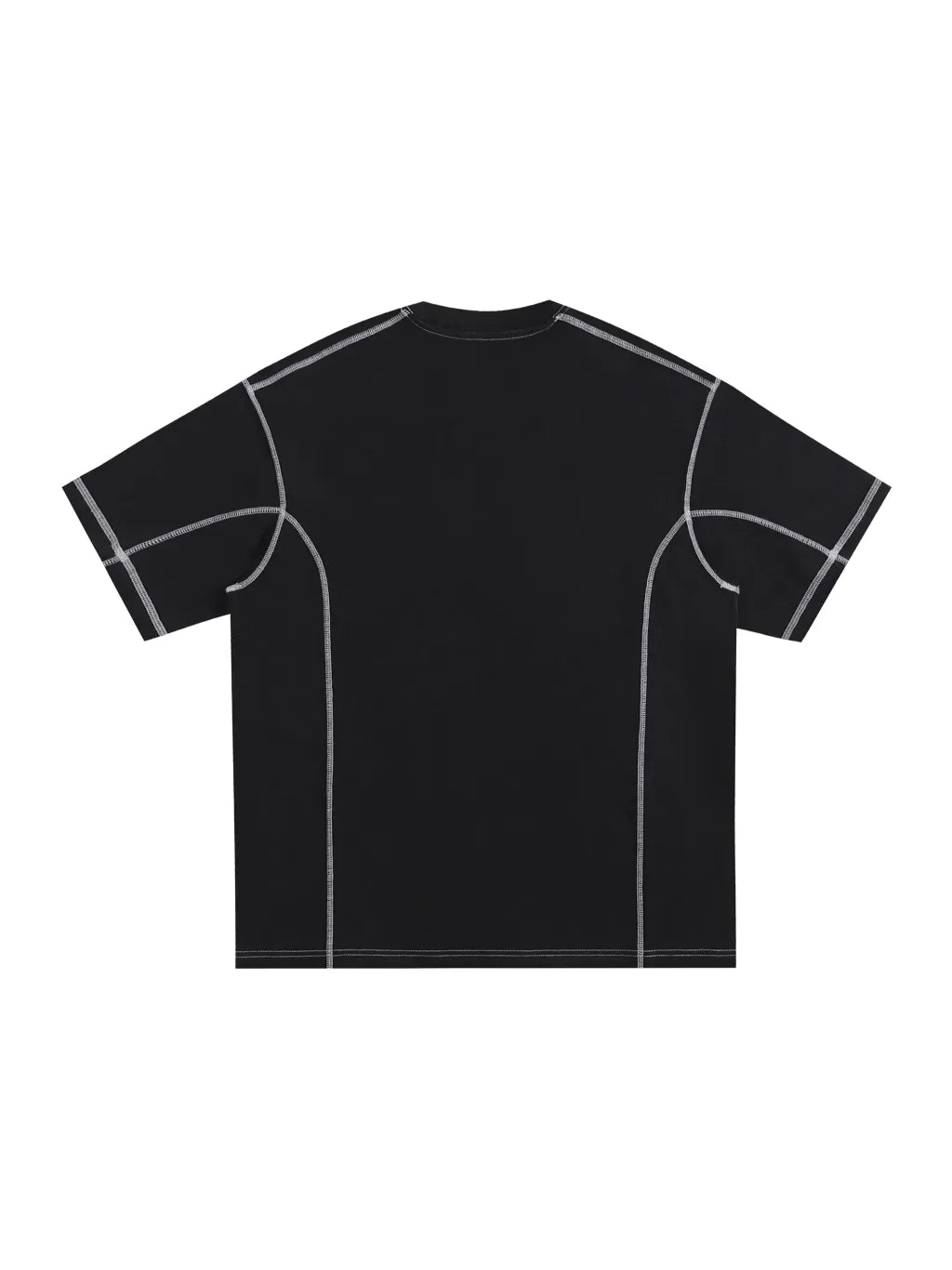 LUXURY TERMINAL - Streetwear Contrast-Stitched Cotton T-Shirt