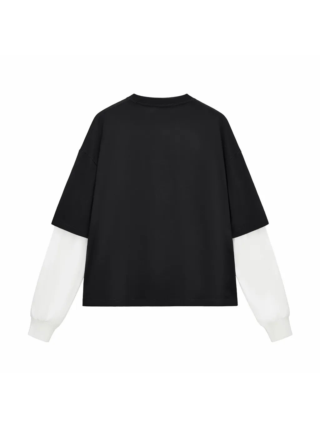 LUXURY TERMINAL - Layered Contrast Sleeve Cotton T-Shirt