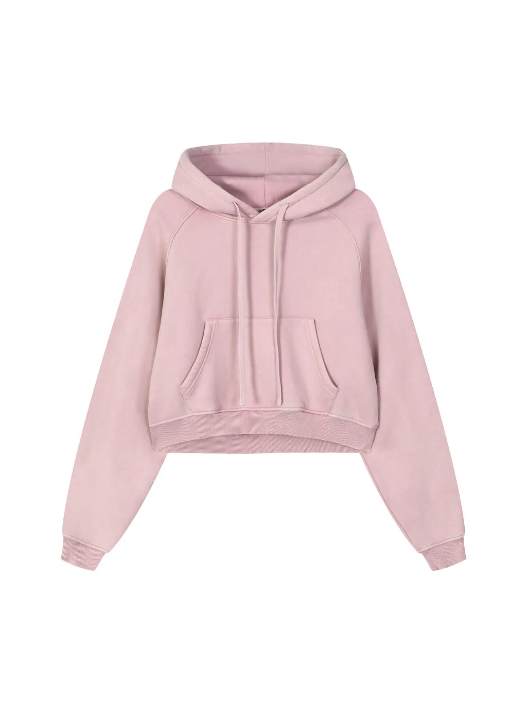 LUXURY TERMINAL - Snow Washed Cropped Hoodie